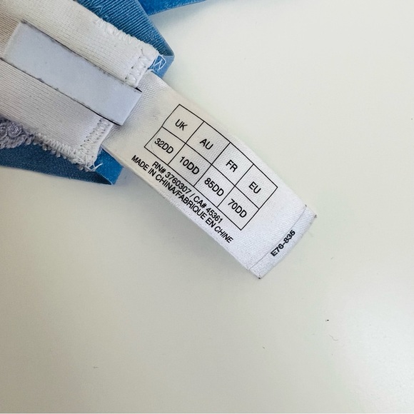 Elle Macpherson White Lace & Blue Trim Bridal Cloud Swing Unlined Wired Bra - Picture 3 of 6